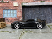 Custom Hot Wheels - Aston Martin V12 Speedster - Satin Black - Chrome Race Wheels - Rubber Tires