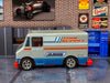 Custom Hot Wheels - Combat/Delivery Truck - Silver, Blue and Red Tool Supply - Chrome AMR Wheels - Rubber Tires