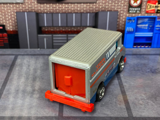 Custom Hot Wheels - Combat/Delivery Truck - Silver, Blue and Red Tool Supply - Chrome AMR Wheels - Rubber Tires