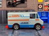 Custom Hot Wheels - Combat/Delivery Truck - Silver, Blue and Red Tool Supply - Chrome AMR Wheels - Rubber Tires