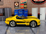Custom Hot Wheels - Dodge Viper Rt/10 - Yellow and Black - Chrome AMR Wheels - Rubber Tires