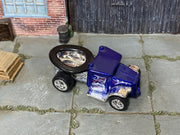Custom Hot Wheels Gotta Go – Metallic Blue/Purple – Chrome Wheels – Rubber Tires – three-quarter view