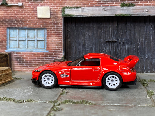 Custom Hot Wheels - Honda S2000 - Red - White 12 Spoke Thunder Wheels - Rubber Tires
