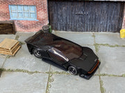 Custom Hot Wheels K.I.T.T. Concept – Matte Black – Printed Hoosier Rubber Tires – three-quarter view