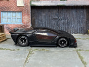 Custom Hot Wheels K.I.T.T. Concept – Matte Black – Printed Hoosier Rubber Tires – side view