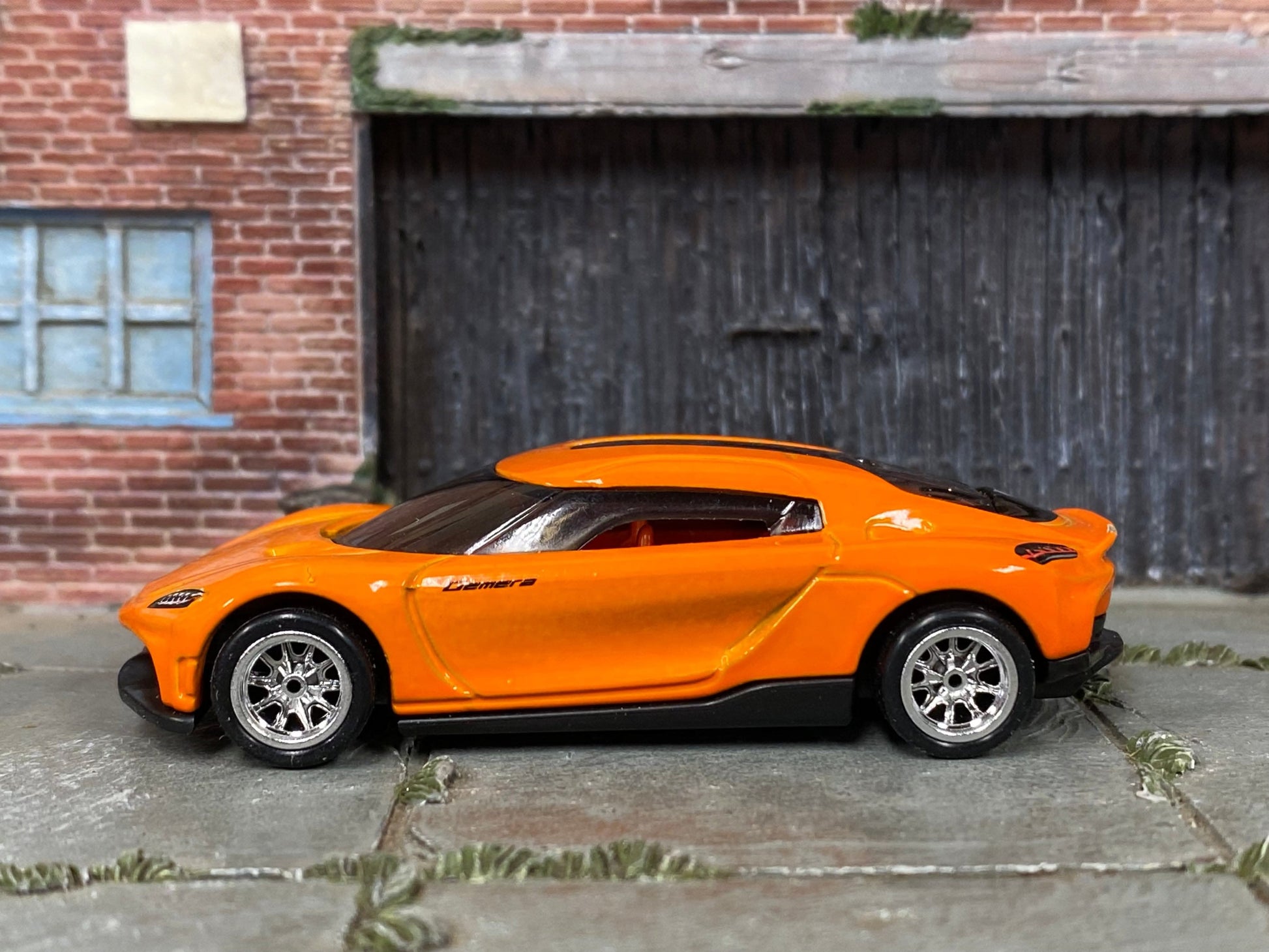 Custom Hot Wheels - Koenigsegg Gemera - Orange - Chrome BBS Wheels - Rubber Tires