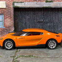 Custom Hot Wheels - Koenigsegg Gemera - Orange - Chrome BBS Wheels - Rubber Tires