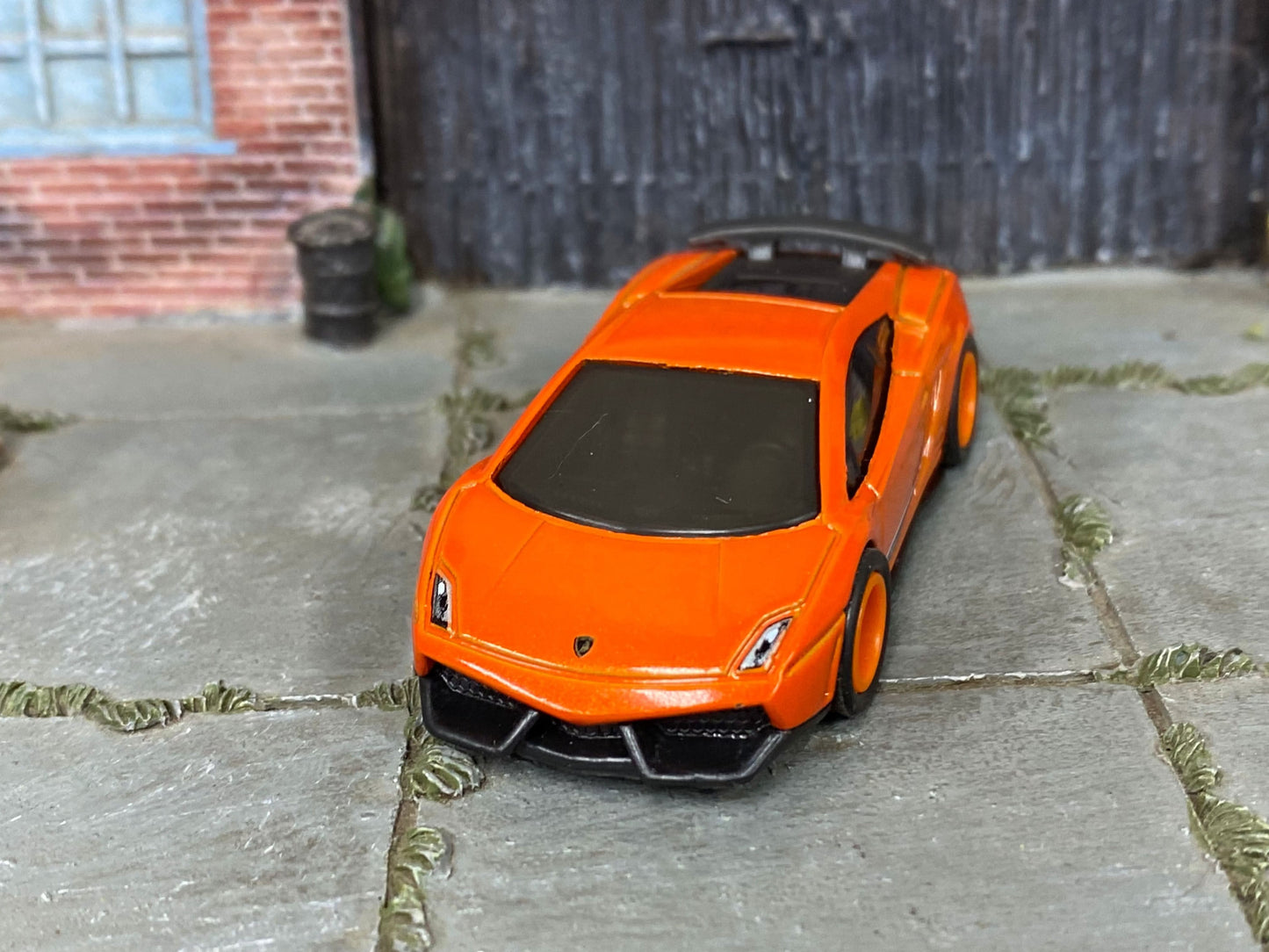 Custom Hot Wheels - Lamborghini Gallardo LP-570-4 SuperLeggra Race Car - Orange - Orange Race Wheels - Rubber Tires
