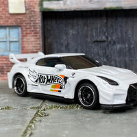 Custom Hot Wheels - LB Silhouette Works GT Nissan 35GT-RR - White Hot Wheels - Black and Chrome 6 Spoke Wheels - Rubber Tires