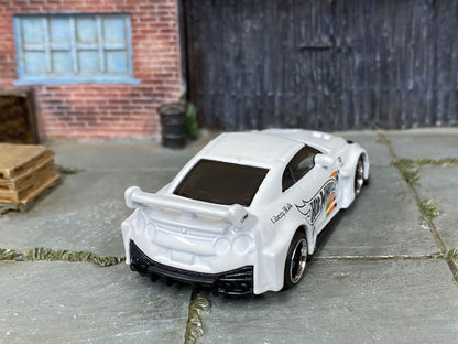 Custom Hot Wheels - LB Silhouette Works GT Nissan 35GT-RR - White Hot Wheels - Black and Chrome 6 Spoke Wheels - Rubber Tires