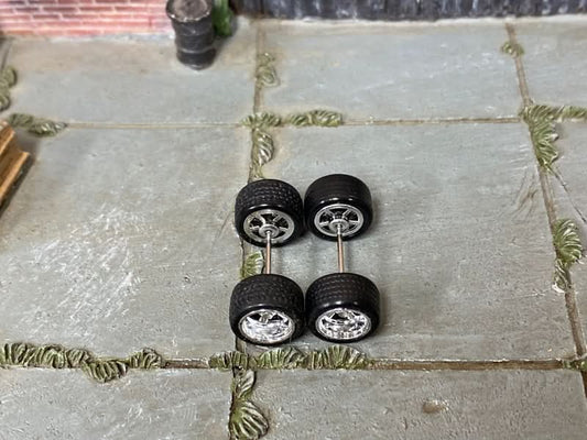 Replacement Wheels and Rubber Tires: Hot Wheels Matchbox Rubber Tires and Wheels Chrome and Satin Cragar Style 12mm 12mm Wheels