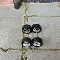 Replacement Wheels and Rubber Tires: Hot Wheels Matchbox Rubber Tires and Wheels Chrome and Satin Cragar Style 12mm 12mm Wheels