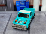 Custom Hot Wheels - Mazda REPU - Teal - Chrome and Black 4 Spoke Wheels - Rubber Tires