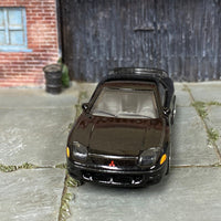 Custom Hot Wheels - Mitsubishi 3000GT - Black - Chrome Race Wheels - Rubber Tires