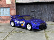 Custom Hot Wheels - Nissan LB Works Silhouette 35GT-RR - Custom Satin Clearcoat Over Hot Wheels Blue - White Mag Wheels - Rubber Tires