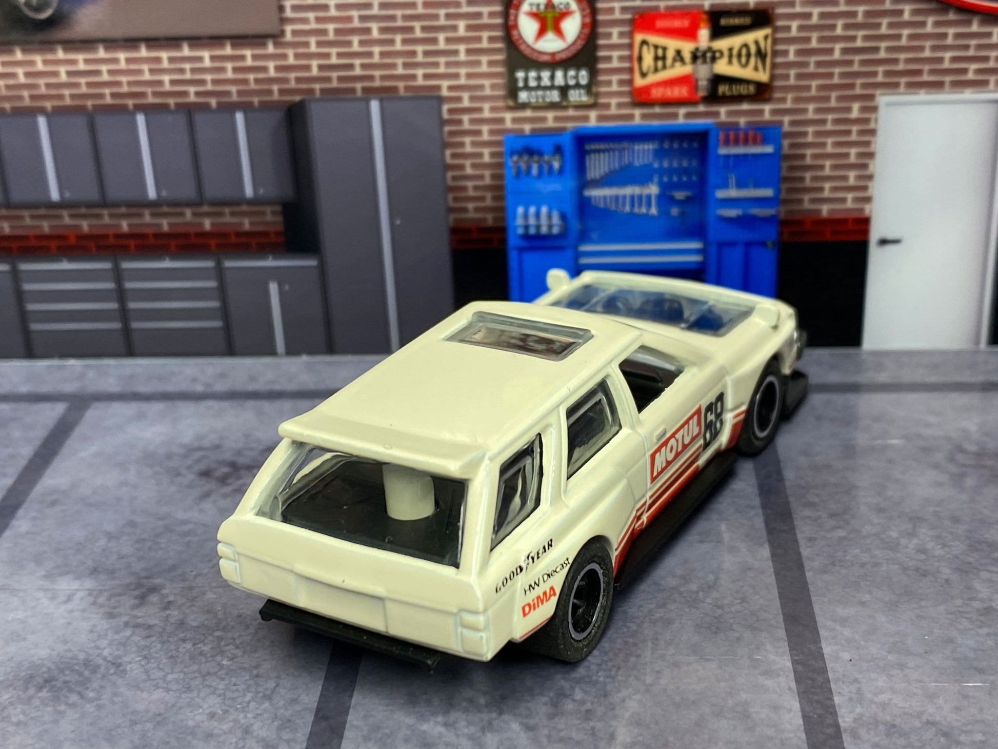 Custom Hot Wheels - Nissan Maxima Drift Car - White, Red and Black - Black and Chrome Track Wheels - Rubber Tires