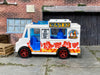 Custom Hot Wheels - Quick Bite Food Truck - White Shaved Ice - Red 5 Spoke Wheels - Rubber Tires