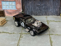 Rodger Dodger black Magic 8 Ball number 8 custom Hot Wheels with chrome wheels, view 2