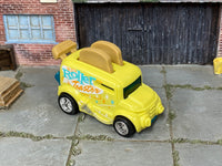 Roller Toaster yellow custom Hot Wheels with chrome wheels and rubber tires, view 2