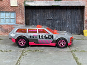 Custom Hot Wheels Track Dwagon – Gray/Pink 009X – Pink Wheels – Rubber Tires – side view