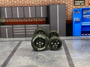 Custom Hot Wheels Wheels and Matchbox Rubber Tires - Black 6 Spoke Goodyear Eagle Gasser Drag Wheels And Rubber Tires 10mm & 12mm