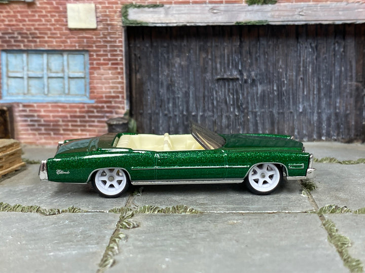 Custom Matchbox 1961 Lincoln Continental, Metallic green with white wheels, side view