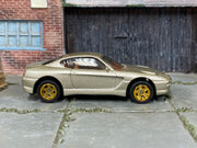 Custom Matchbox Ferrari 550 Maranello, Champagne with gold wheels, side view