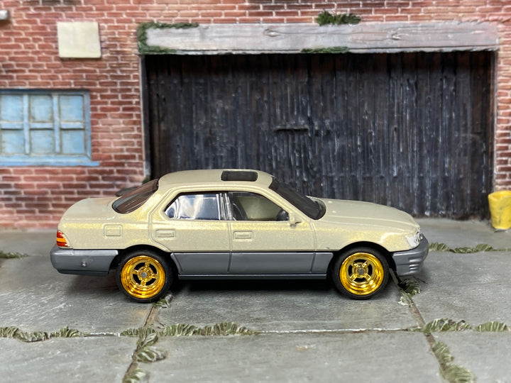 Custom Matchbox 1994 Lexus LS 400, Champagne with gold wheels, side view