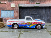 Custom Painted Hot Wheels - 1967 Chevy C-10 Pick Up Truck - Custom Painted Ole' Glory White, Red and Blue - Chrome Mag Wheels - Redline Rubber Tires