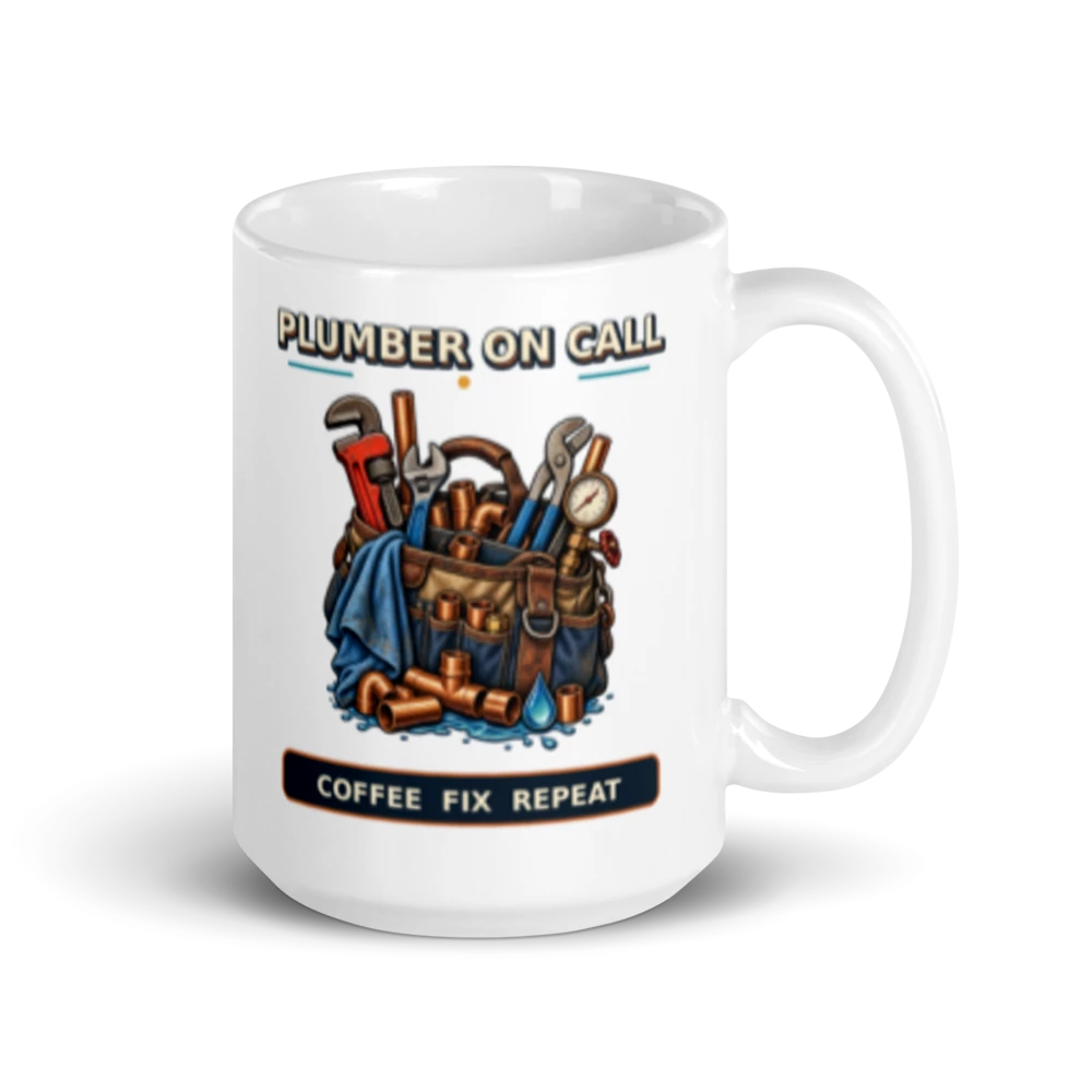 Plumber On Call Coffee Fix Repeat Mug product mockup