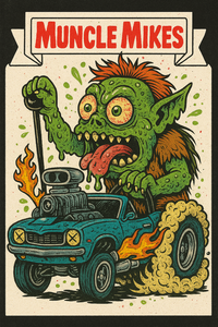 Monster Mugs 004 Hot Rod Coffee Mug — Muncle Mikes artwork close-up