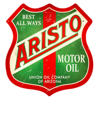 Arista Motor Oil Vintage Gas and Oil T-Shirt — Muncle Mikes artwork close-up