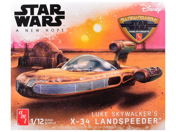 Skill 2 Model Kit Luke Skywalker's X-34 Landspeeder "Star Wars: Episode IV – A New Hope" (1977) Movie 1/12 Scale Model by AMT