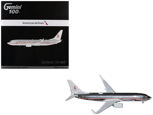 Boeing 737-800 Commercial Aircraft "American Airlines - American Heritage Jet" (N905NN) Silver with Red Stripes "Gemini 100" Series 1/100 Diecast Model Airplane by GeminiJets