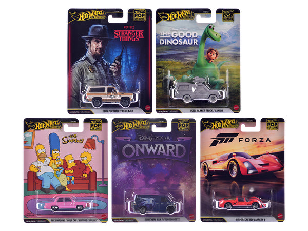 "Pop Culture 2026" 5 piece Set S "Premium Series" Diecast Model Cars by Hot Wheels