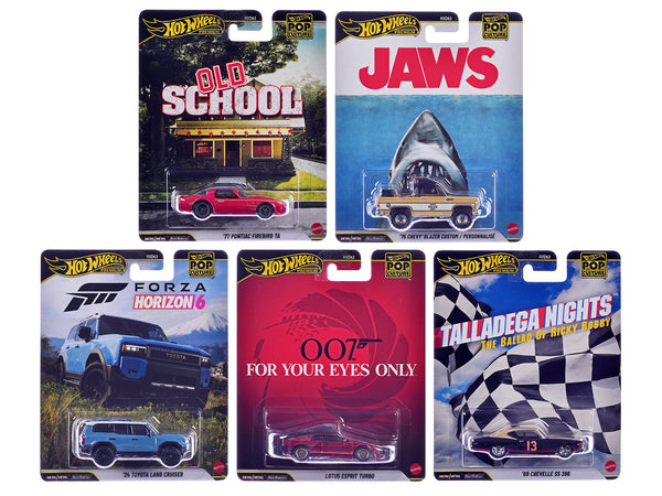 "Pop Culture 2026" 5 piece Set T "Premium Series" Diecast Model Cars by Hot Wheels