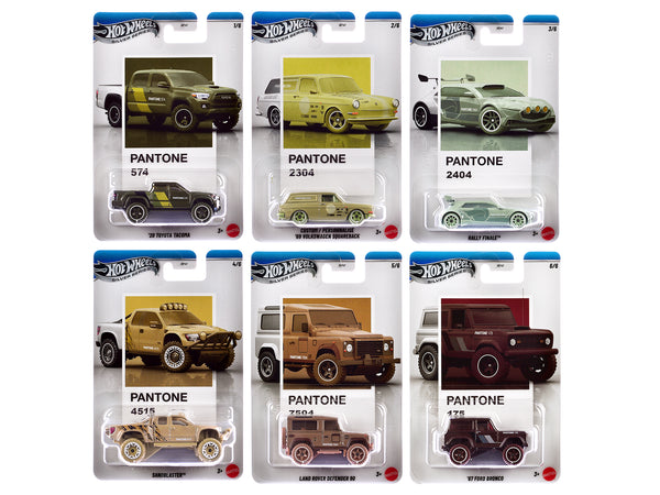 "Pantone" 10 piece Set B "Silver Series" Diecast Model Cars by Hot Wheels