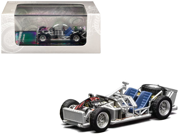 Spaceframe with Engine Raw Metal 1/64 Diecast Model Car by MotorHelix