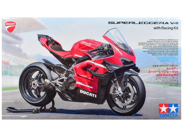 Model Kit Ducati Superleggera V4 Motorcycle with Racing Kit 1/12 Scale Model by Tamiya