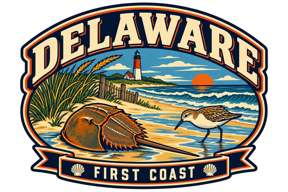 Delaware heritage badge embroidery artwork