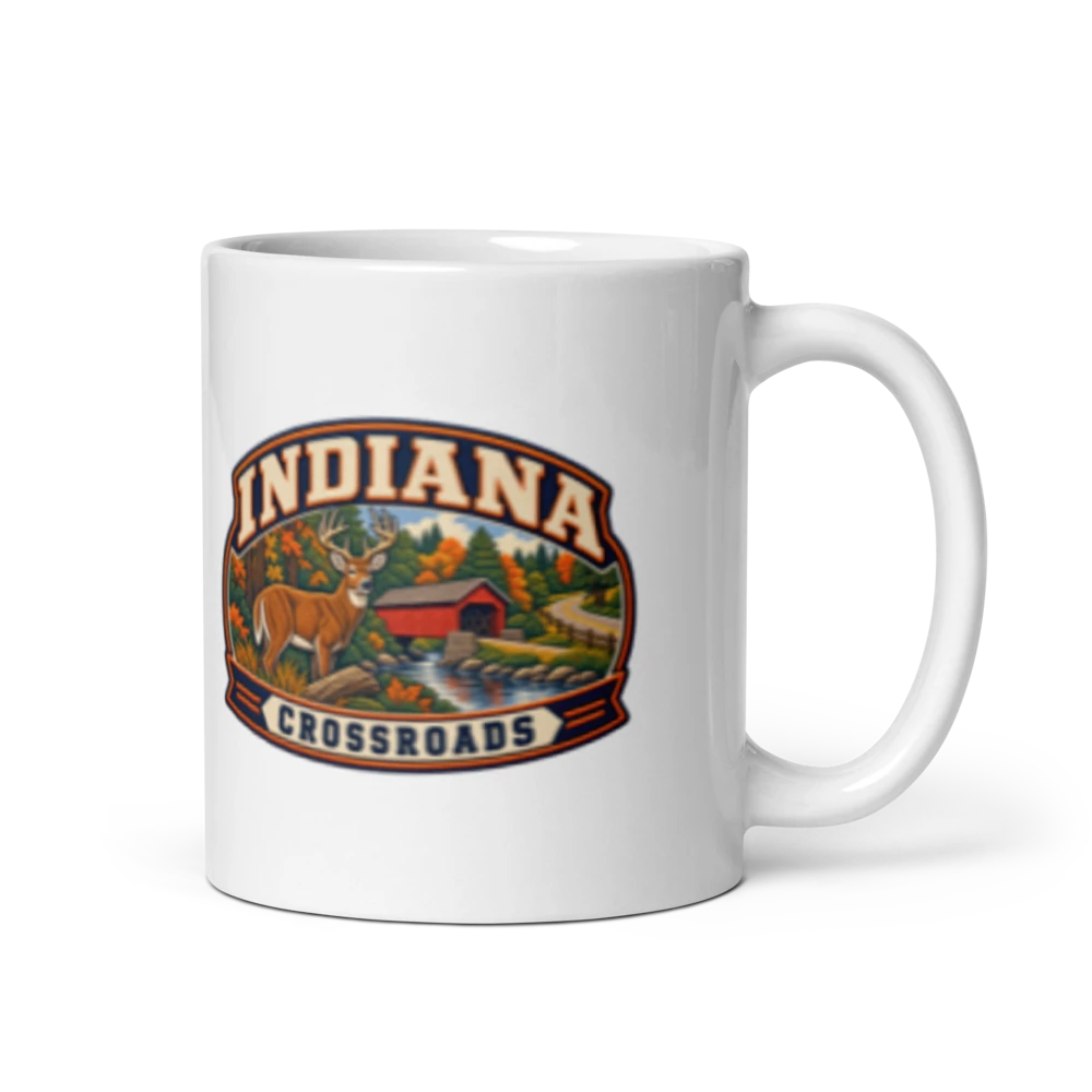Indiana Heritage Badge Coffee Mug – 11 oz product mockup