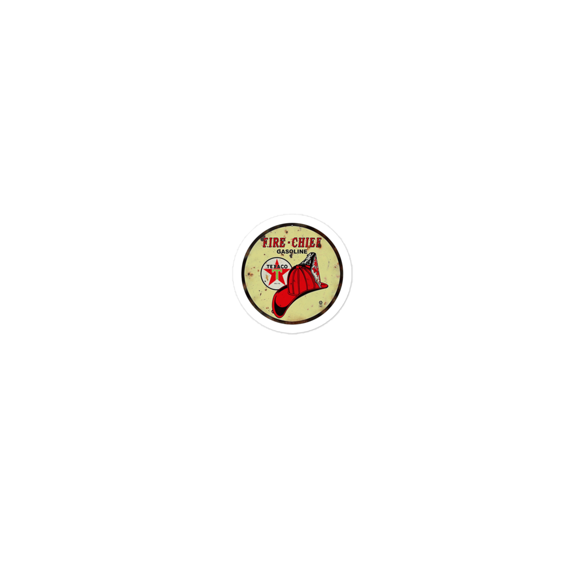 Fire Chief Vintage Gas and Oil T-Shirt — Muncle Mikes Die-Cut Sticker product mockup