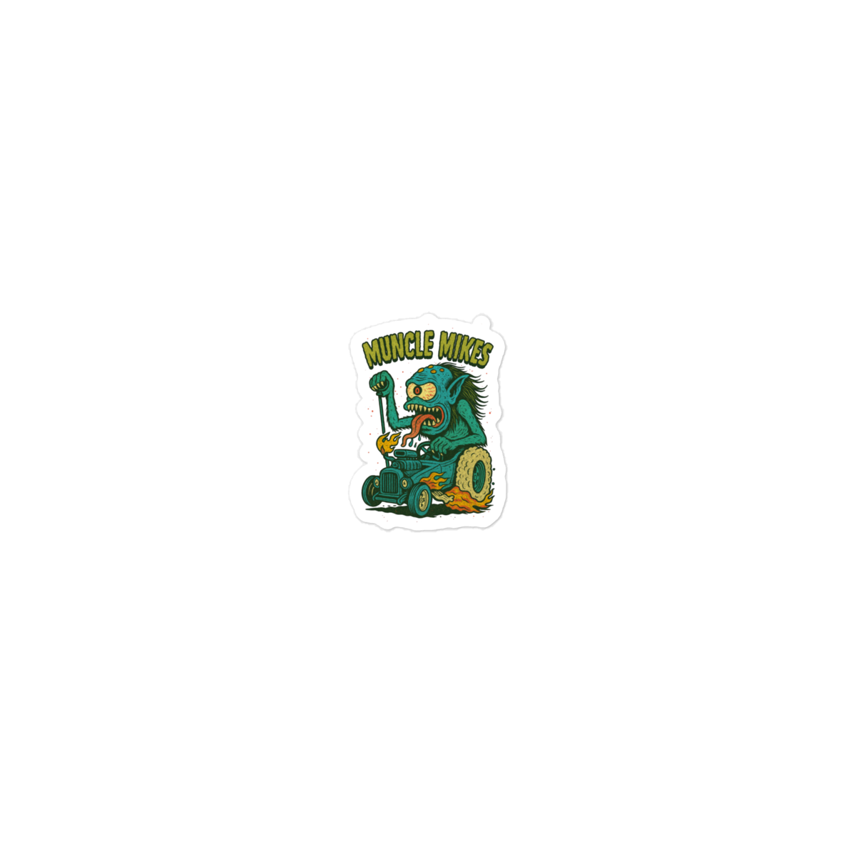 Hot Rods and Monsters 002 T-Shirt — Muncle Mikes Die-Cut Sticker product mockup