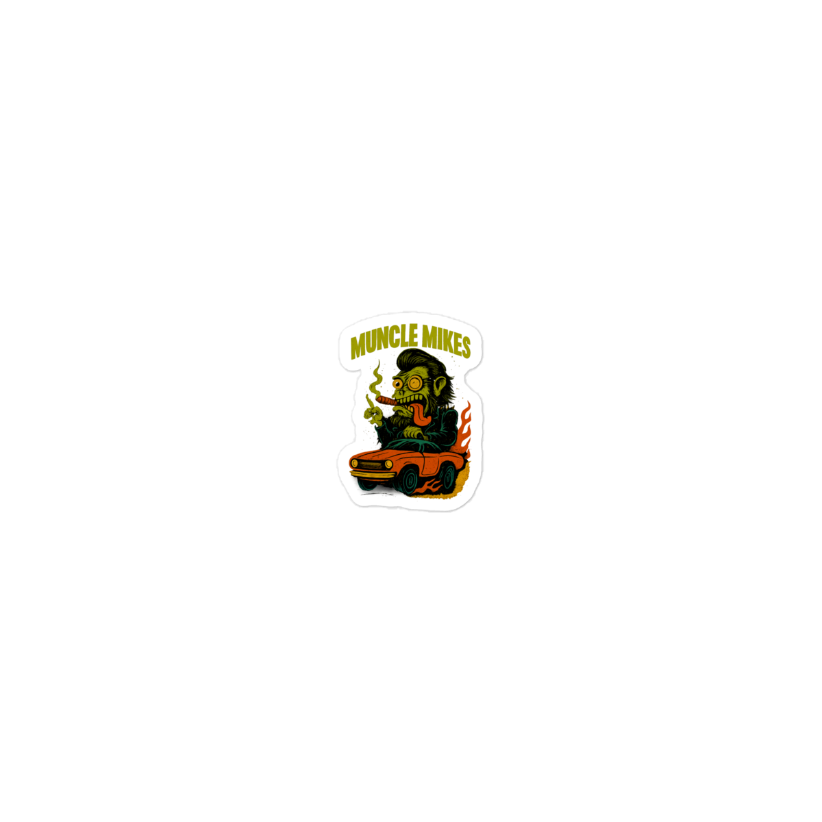 Muncle Mikes Hot Rod and Rat Rod Shirt Mayhem! Monster Rods! (013) Die-Cut Sticker product mockup