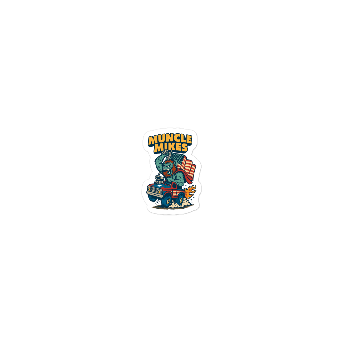 Muncle Mikes Hot Rod and Rat Rod Shirt Mayhem! Monster Rods! (018) Die-Cut Sticker product mockup