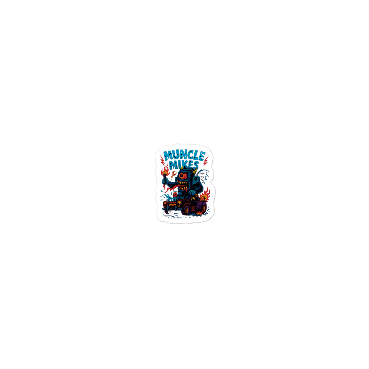 Muncle Mikes Hot Rod and Rat Rod Shirt Mayhem! Monster Rods! (032) Die-Cut Sticker product mockup