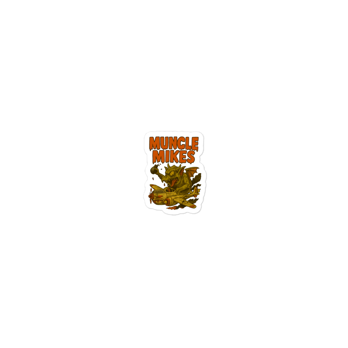 Muncle Mikes Hot Rod and Rat Rod Shirt Mayhem! Planes and Monsters (002) Die-Cut Sticker product mockup