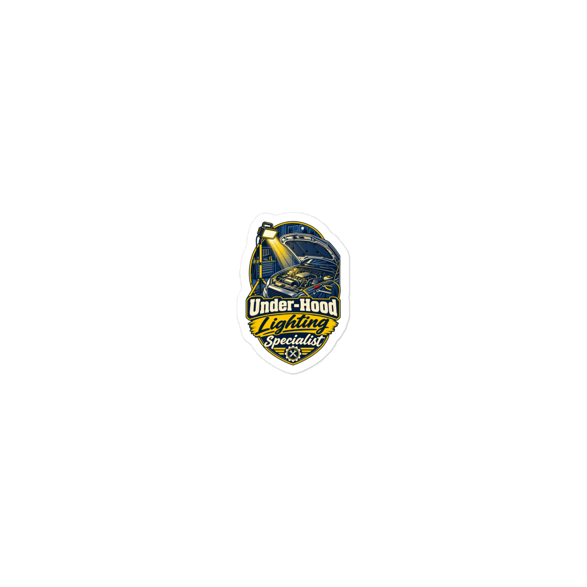 Under-Hood Lighting Specialist Die-Cut Sticker product mockup