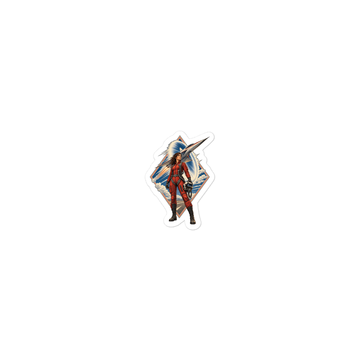 Vintage Aviation Pin-Up T-Shirt – Edition 08 Die-Cut Sticker product mockup