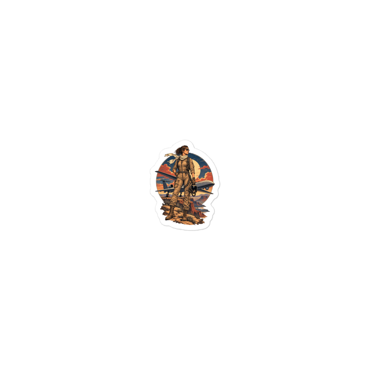 Vintage Aviation Pin-Up T-Shirt – Edition 40 Die-Cut Sticker product mockup